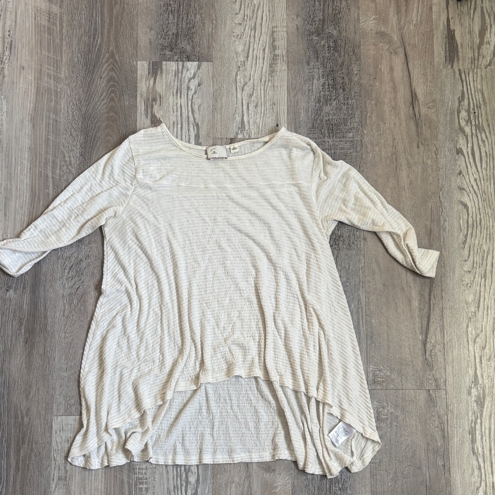 Anthropologie Cream Tunic Top